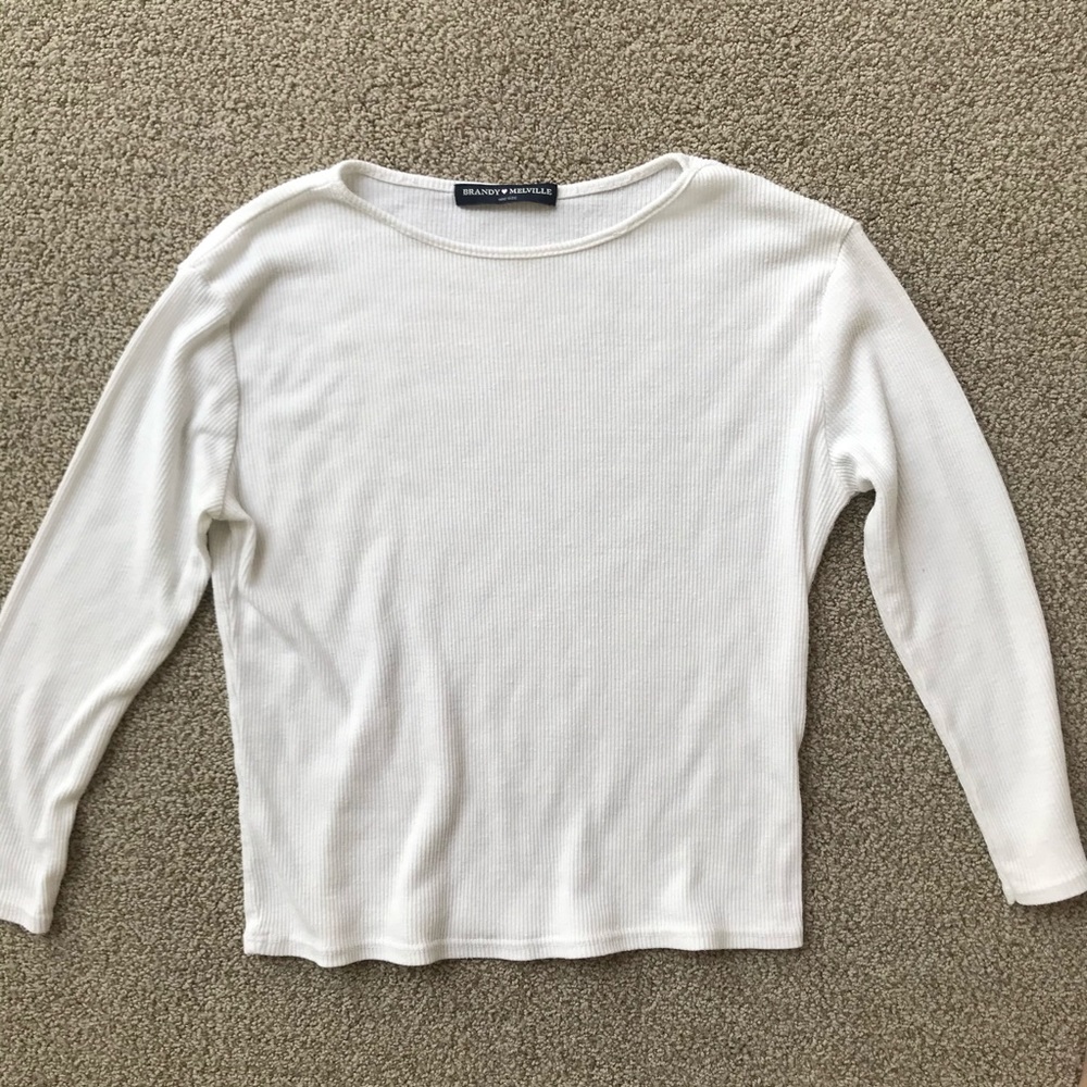 Brandy Melville White ribbed Shirt